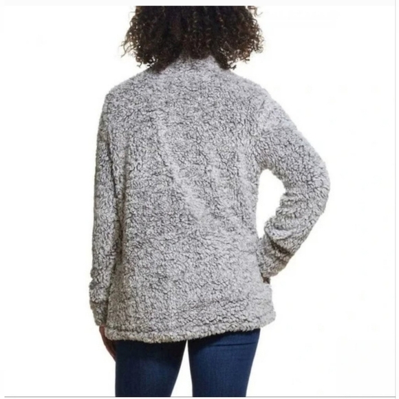 WEATHERPROOF Fleece Pullover with 1/4 Zip Neckline Cotton Gray Size M - Picture 12 of 15